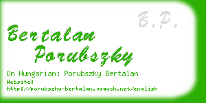 bertalan porubszky business card